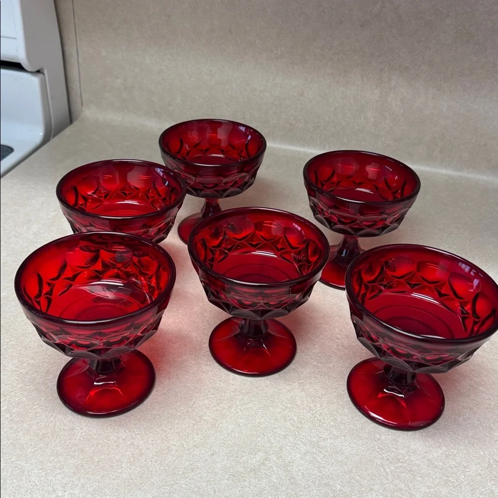 Set of six Ruby red Noritake dessert goblets - Picture 3 of 3